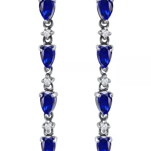 GIANI BERNINI
Simulated Blue Sapphire and Cubic Zirconia Linear Drop Earrings - Picture 2 of 5